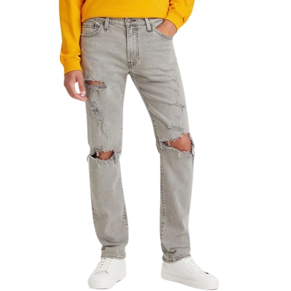 Levi’s Premium 511 Slim Jeans Destroyed Gris - Picture 4 of 15